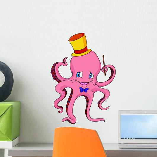 Funny Octopus Cartoon Wall Decal