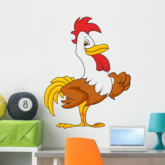 Rooster cartoon waving Wall Decal