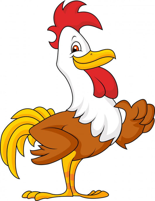 Rooster cartoon waving Wall Decal