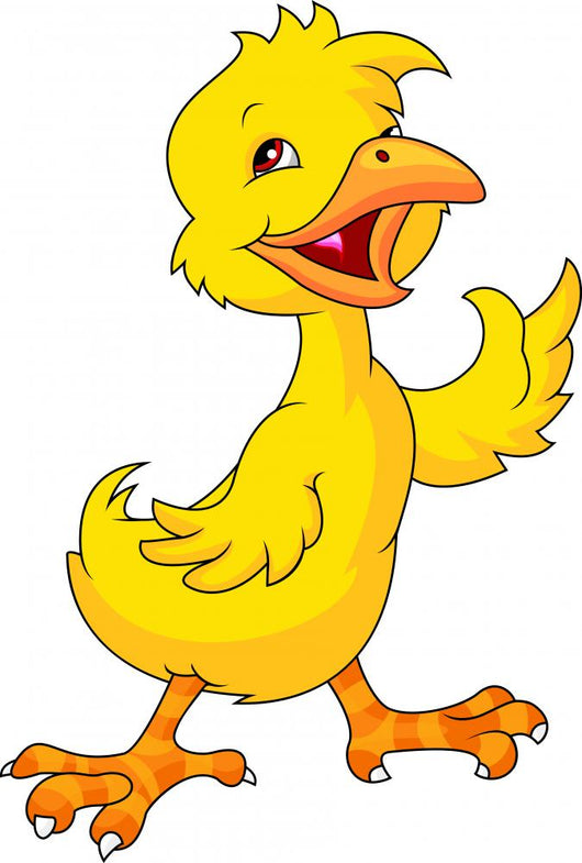 Cute Baby Chicken Waving Wall Decal