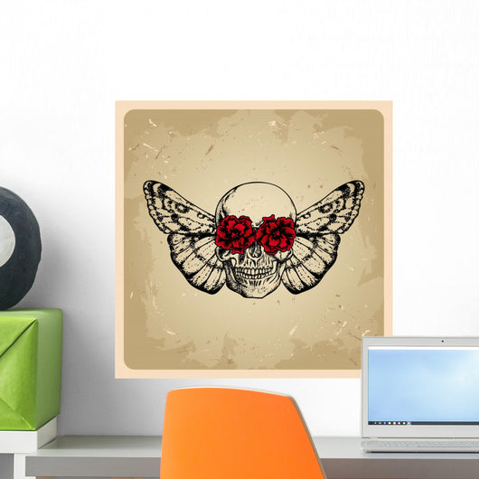 Skull with Flowers and
