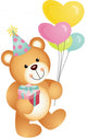 Happy Birthday Teddy Bear Wall Decal