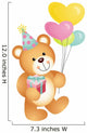 Happy Birthday Teddy Bear Wall Decal