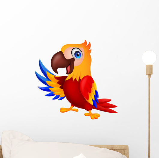 Cute Macaw Bird Waving Wall Decal