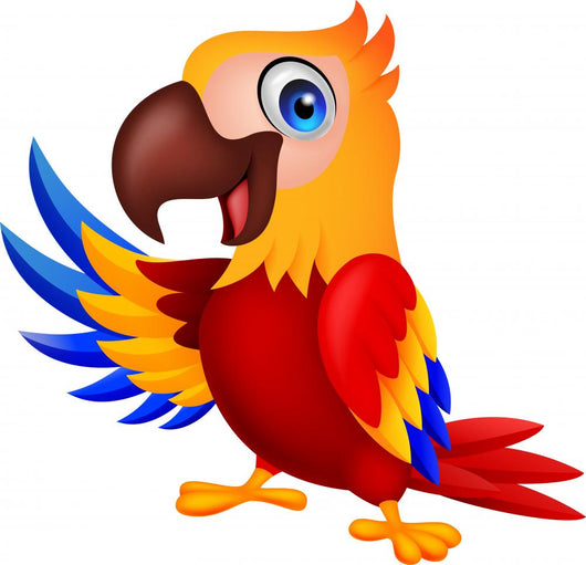 Cute Macaw Bird Waving Wall Decal
