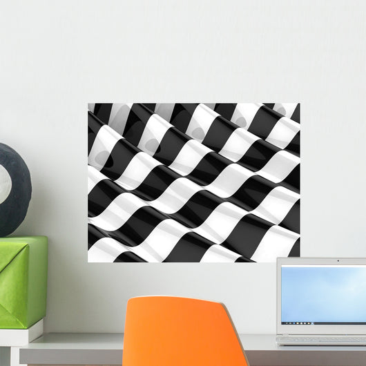 3d Geometric Stripes Ripple - A Wall Mural