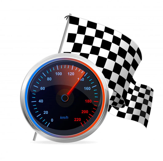 Racing Speedometer and Checkered Wall Decal