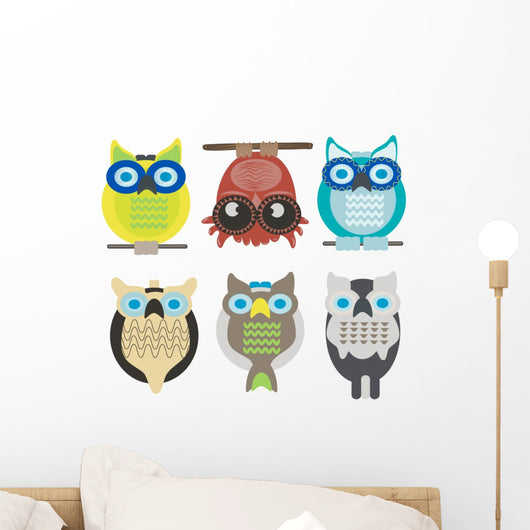 Small Owls Wall Mural