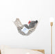 Cute Gray Kitten Sleep in Hammock with Open Book Wall Decal