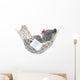 Cute Gray Kitten Sleep in Hammock with Open Book Wall Decal