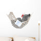 Cute Gray Kitten Sleep in Hammock with Open Book Wall Decal