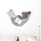 Cute Gray Kitten Sleep in Hammock with Open Book Wall Decal