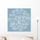 Seashell round design element. Sea background. Wall Decal