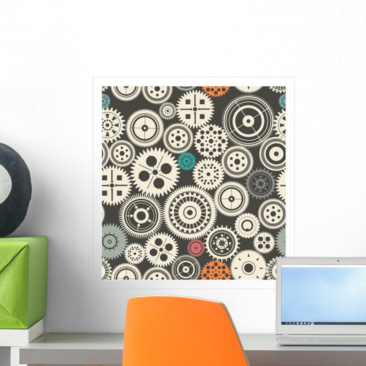 Seamless Vector Gear and Wall Decal