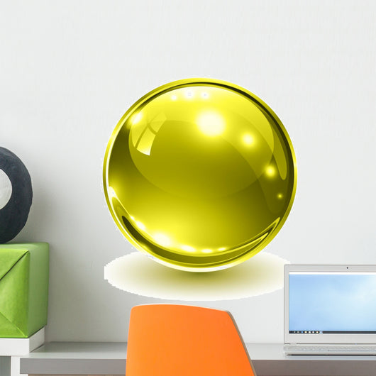 3D Glass Sphere Gold