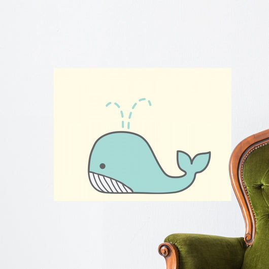 Cute Whale - Vector File EPS10 Wall Decal
