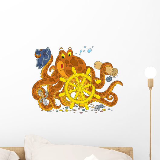 Octopus Pirate Wall Mural