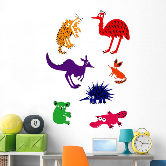 Set of Funny Australian Animals Wall Decal