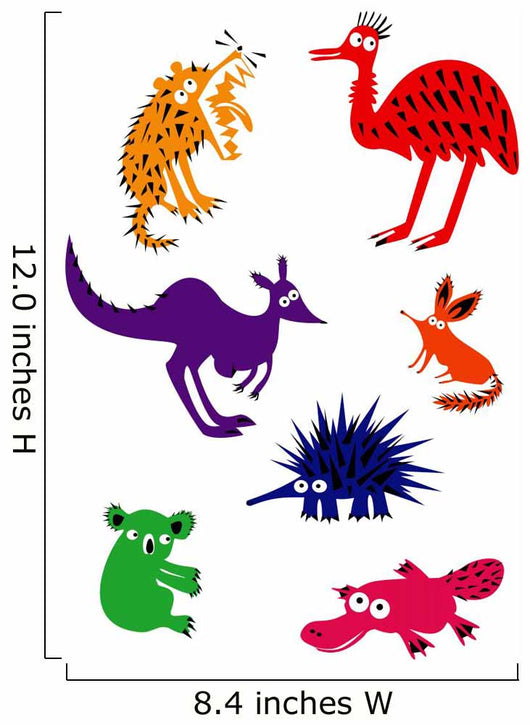 Set of Funny Australian Animals Wall Decal