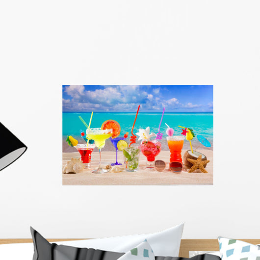 Colorful Tropical Cocktails Beach