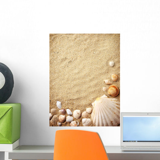 shells on sand Wall Mural