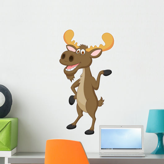 Moose Waving Wall Decal