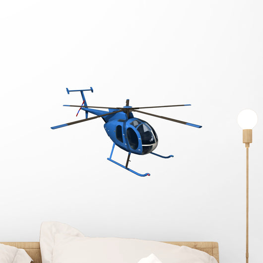 blue helicopter Wall Decal