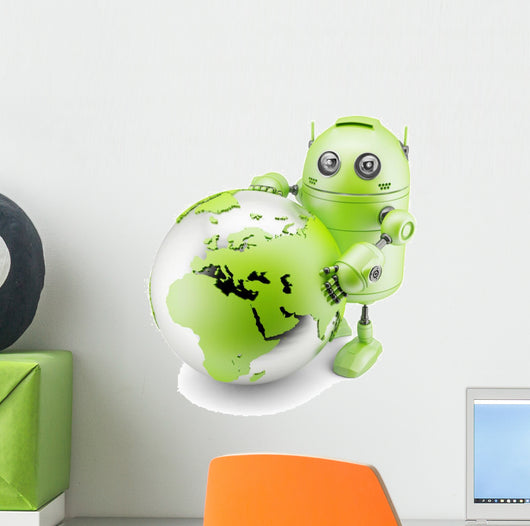 Robot Holding Holding Earth