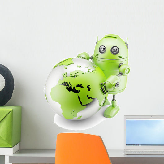 Robot Holding Holding Earth