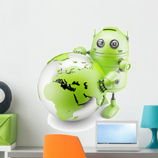Robot Holding Holding Earth