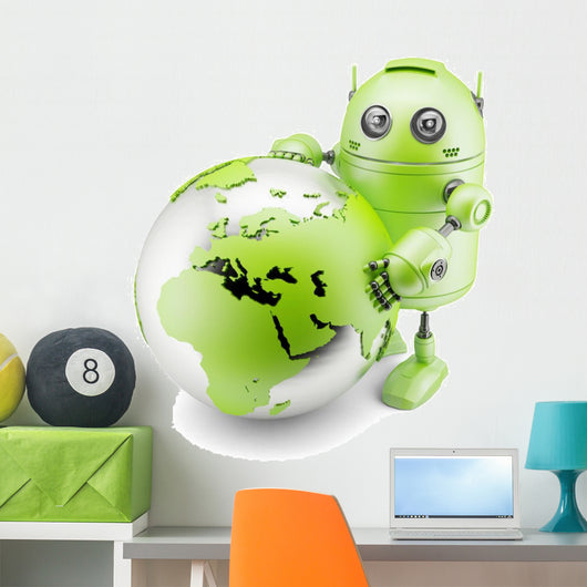 Robot Holding Holding Earth