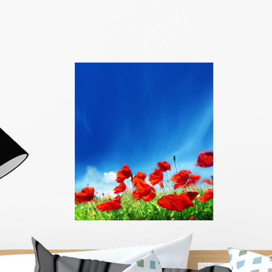 Poppy Flowers and Sunny Day Wall Mural