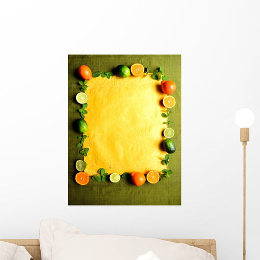 Orange Lime and Mint Wall Mural