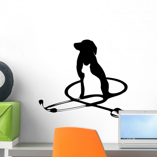 veterinary logo phonendoscope Wall Decal