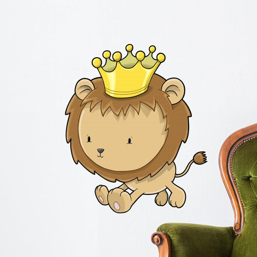 Cute Lion Cub Prince Vector Illustration Art Wall Decal