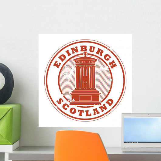 Stamp with the name of Edinburgh, Scotland written inside Wall Decal
