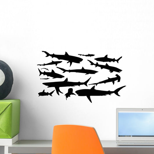 massive shark silhouette Wall Decal