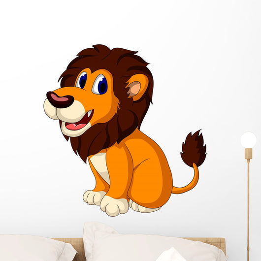cute lion cartoon expression Wall Decal