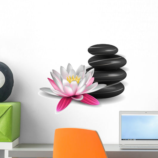 Water lily and zen stones Wall Decal