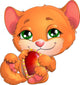 kitten and heart Wall Decal