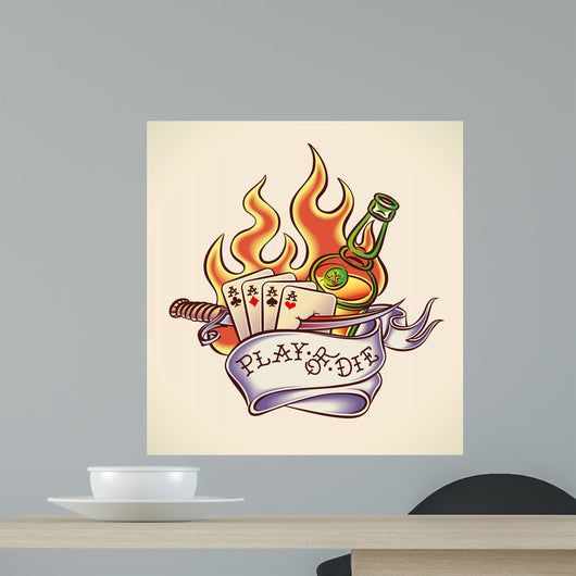 Play of Die - Tattoo Design Wall Decal