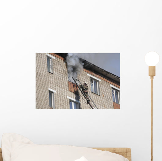 Fireman Extinguish Fire High-rise