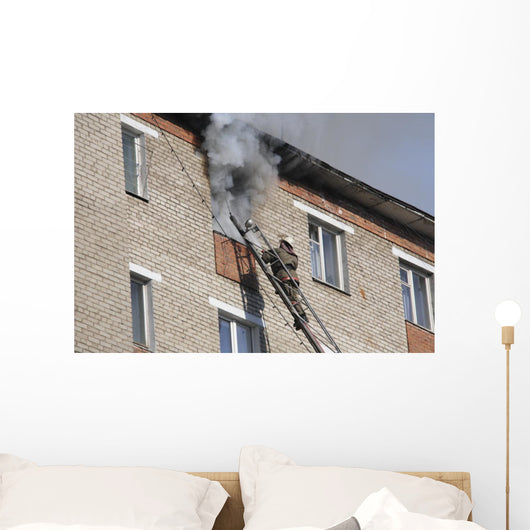 Fireman Extinguish Fire High-rise