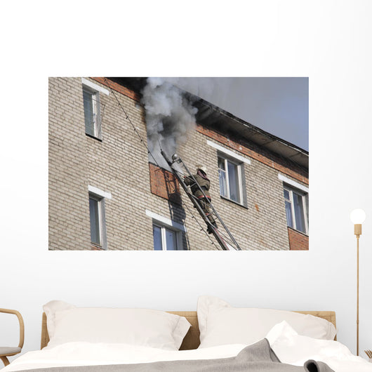 Fireman Extinguish Fire High-rise