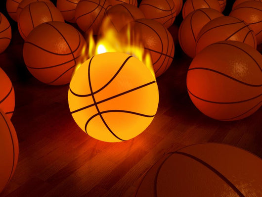 Fire Basketball Glow Ball Wall Mural