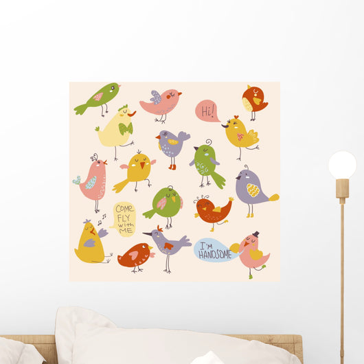 Vector Set Cute Birds