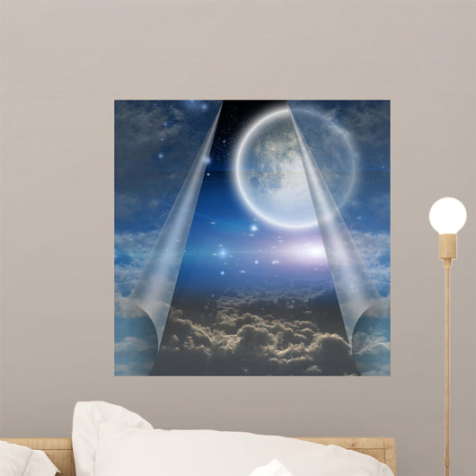 Veil of sky pulled open to reveal other Wall Mural