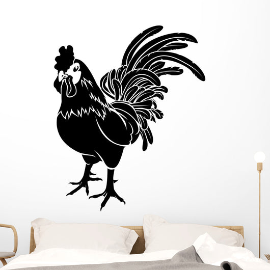Stylised rooster illustration Wall Decal