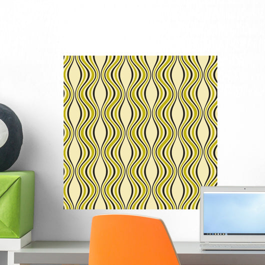 Abstract Retro Curves Wall Mural