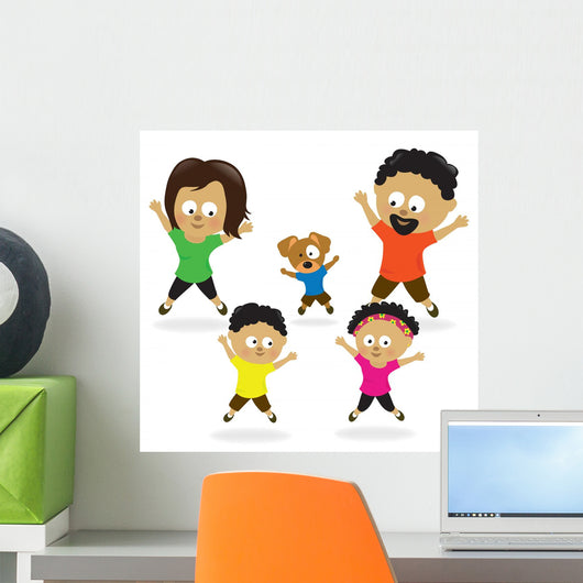 Family Doing Jumping Jacks